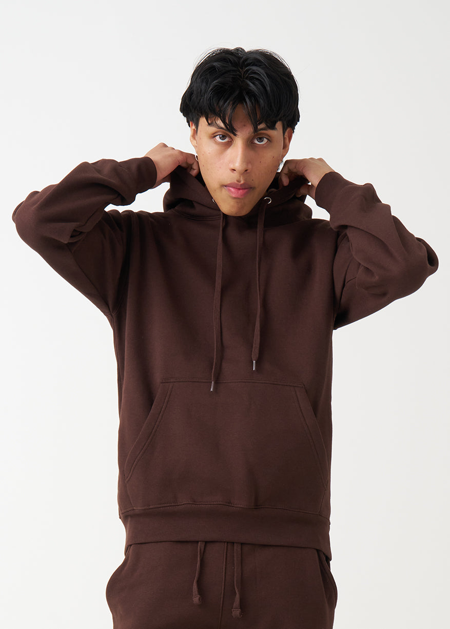 Brown Heavy Blend Fleece Hooded Sweatshirt