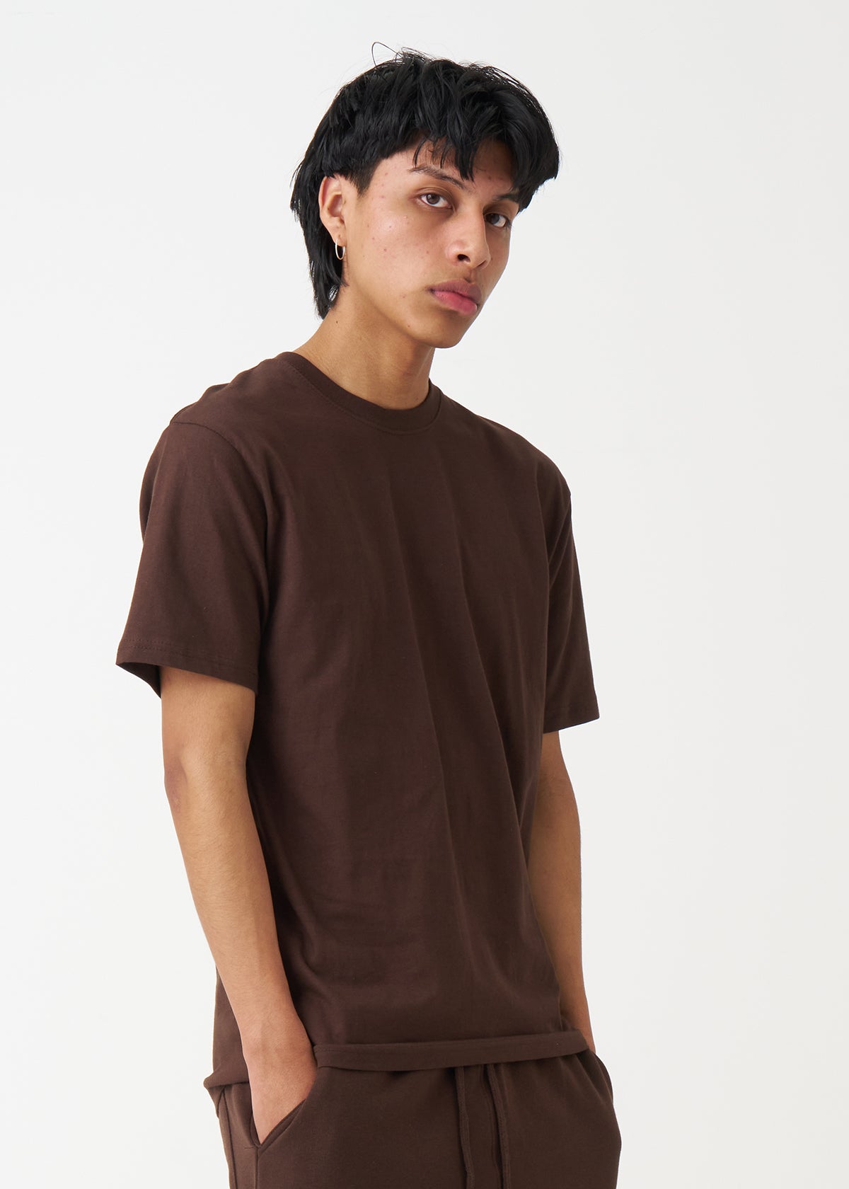 Brown Combed Cotton T-Shirt
