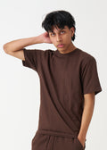 Brown Combed Cotton T-Shirt