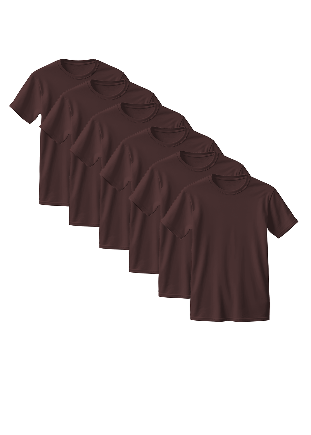 Brown Combed Cotton T-Shirt 6-Pack