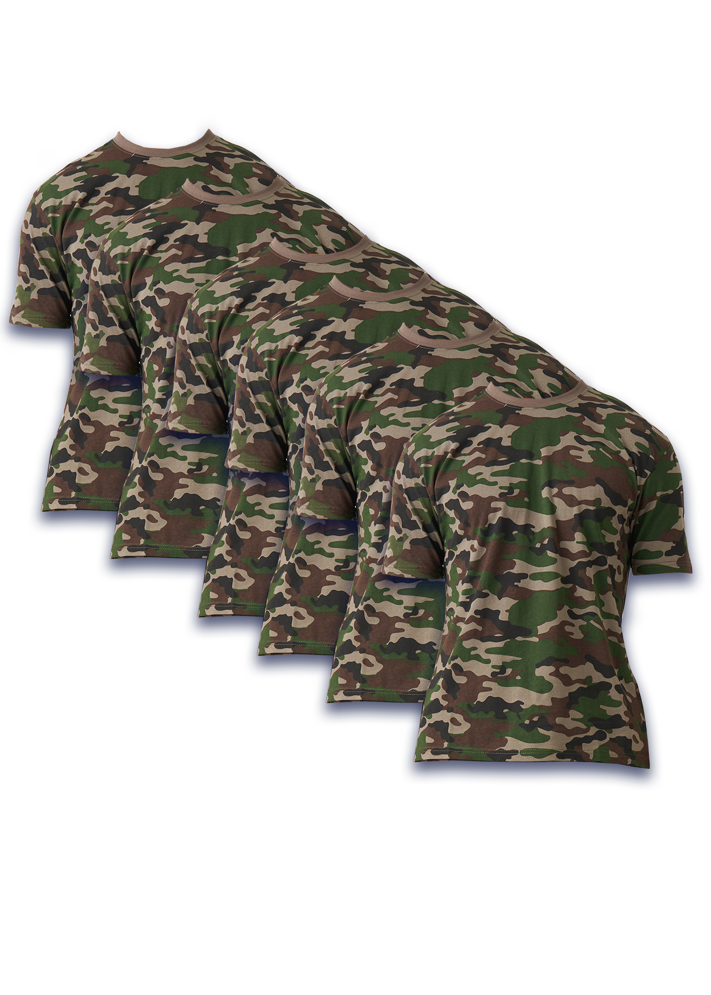 Camo Combed Cotton T-Shirt 6-Pack