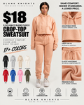 9 OZ Crop-Top Heavy Blend Fleece Sweatsuit