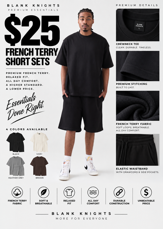 9 OZ Heavyweight French Terry T-Shirt And Short Set