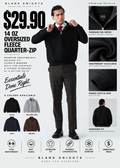 14 OZ Oversized Heavyweight Fleece Quarter-Zip