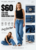 550 GSM LOW-RISE INDIGO JEANS