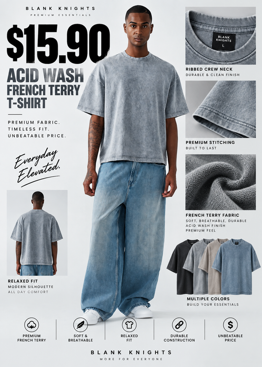 11 OZ Oversized Garment Dyed French Terry T-Shirt