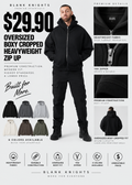 14 OZ Oversized Boxy Cropped Heavyweight Full-Zip Sweatshirt
