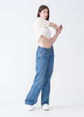 Off-White Combed Cotton Crop Top T-Shirt