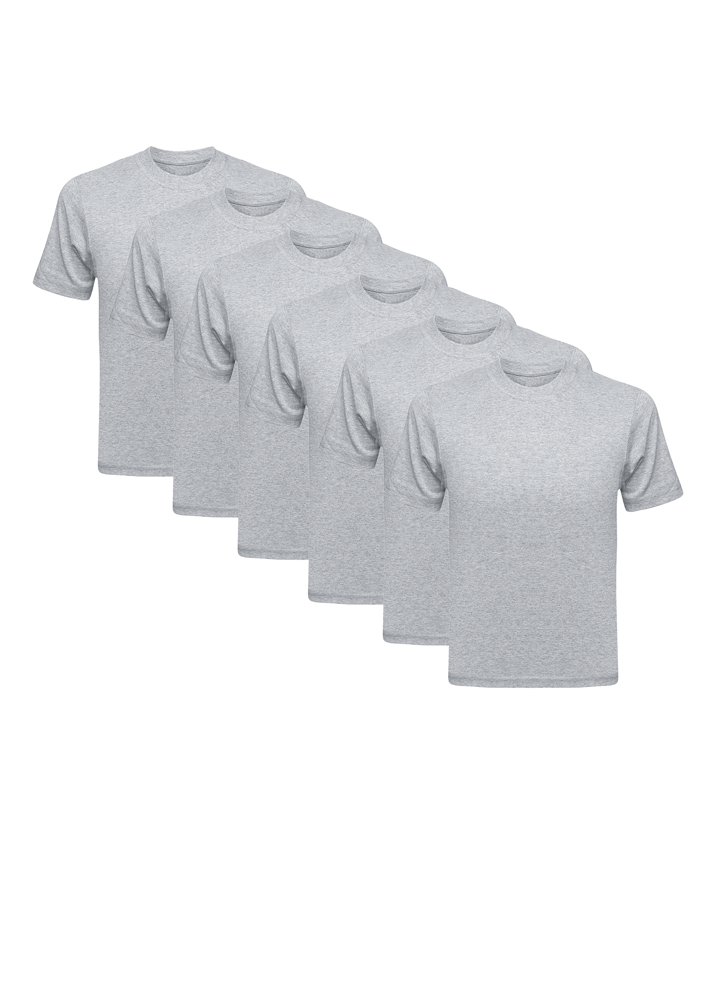 Gray Combed Cotton T-Shirt 6-Pack