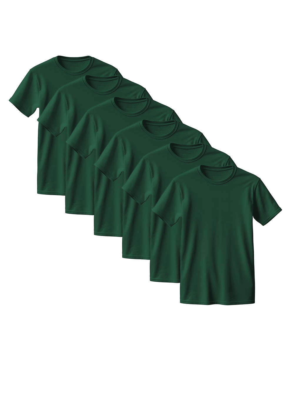 Dark Green Combed Cotton T-Shirt 6-Pack