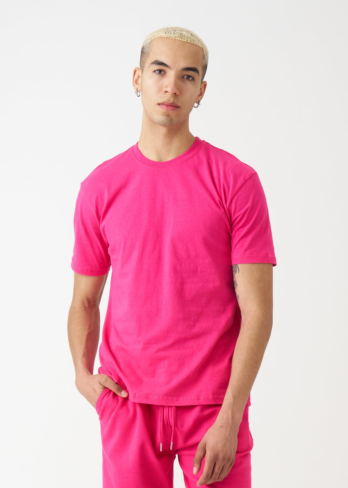 Hot Pink Combed Cotton T-Shirt