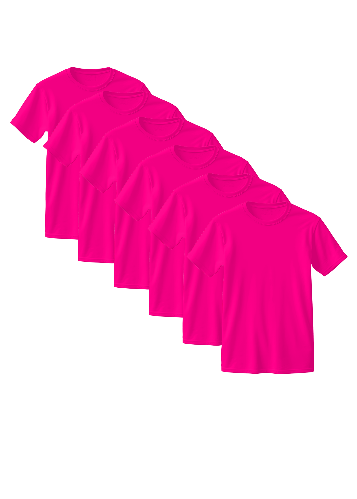 Hot Pink Combed Cotton T-Shirt 6-Pack