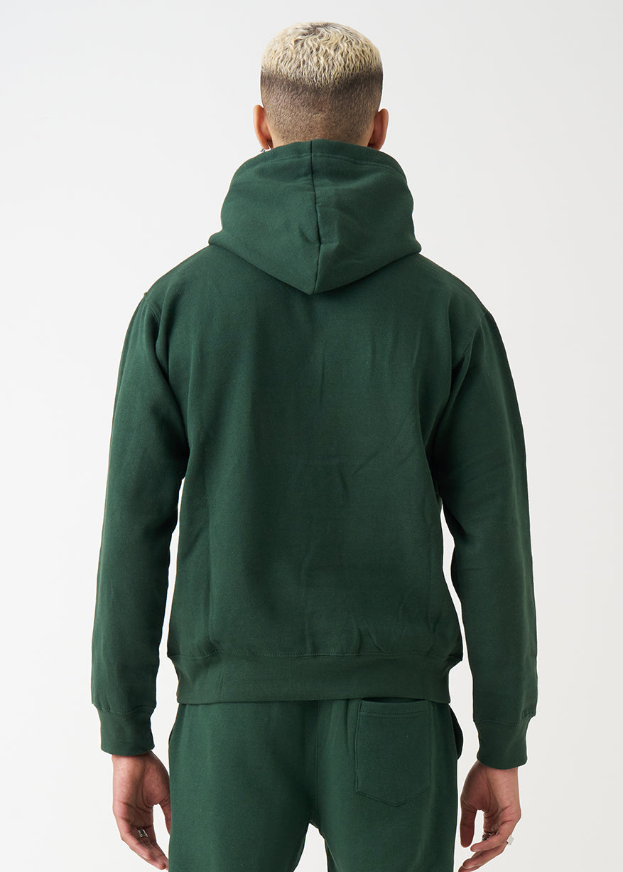 Hunter Green Heavy Blend Fleece Hooded Sweatshirt