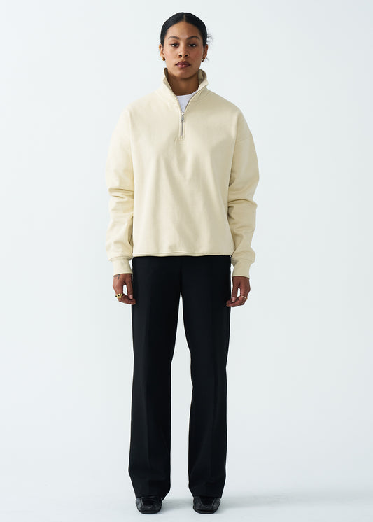 14 OZ Women's Oversized Heavyweight Fleece Quarter-Zip