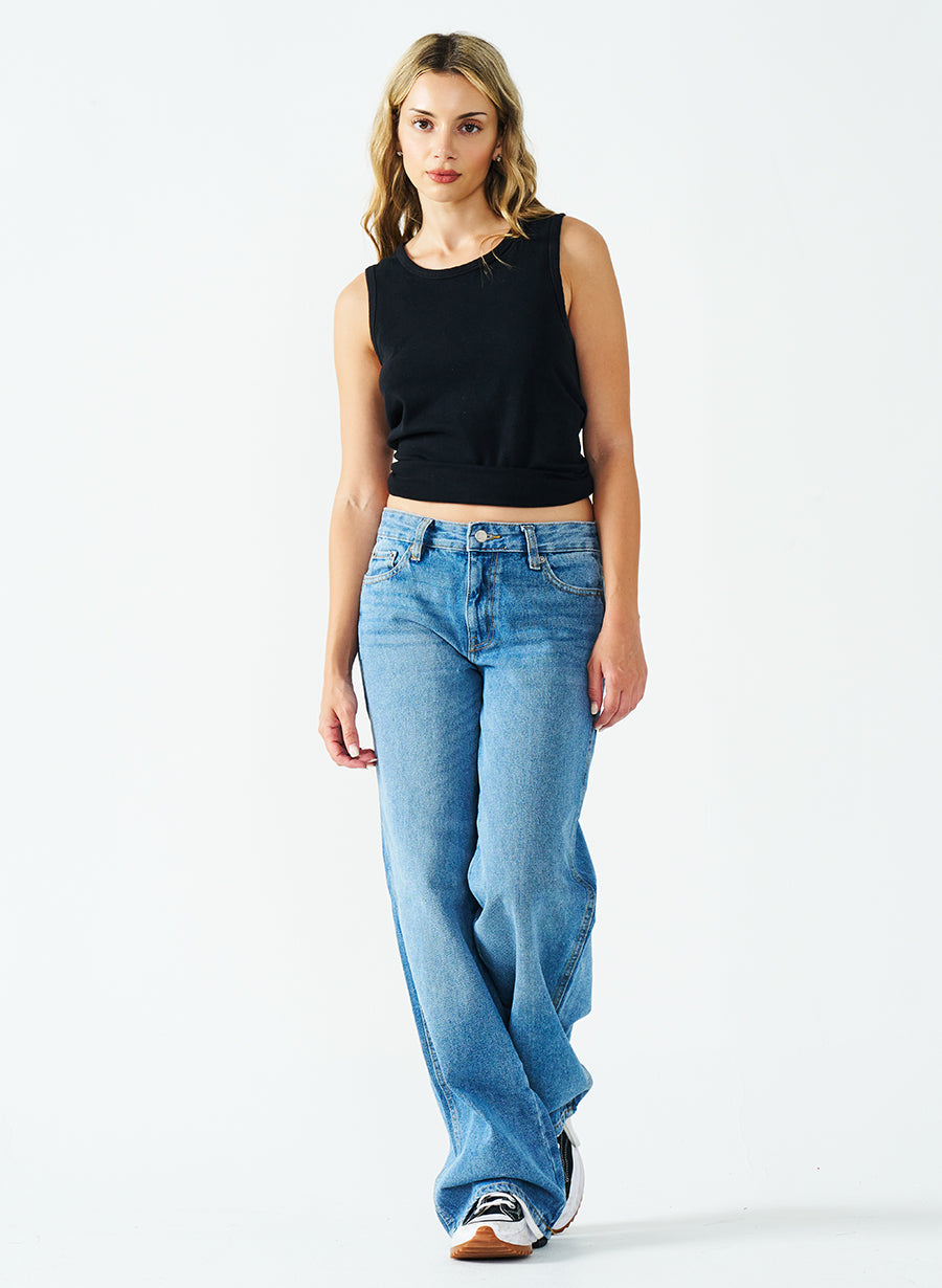 550 GSM LOW-RISE INDIGO JEANS