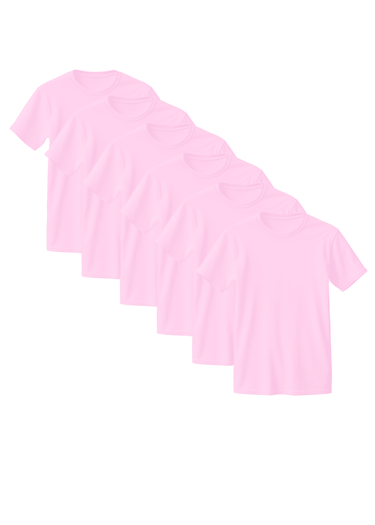 Light Pink Combed Cotton T-Shirt 6-Pack