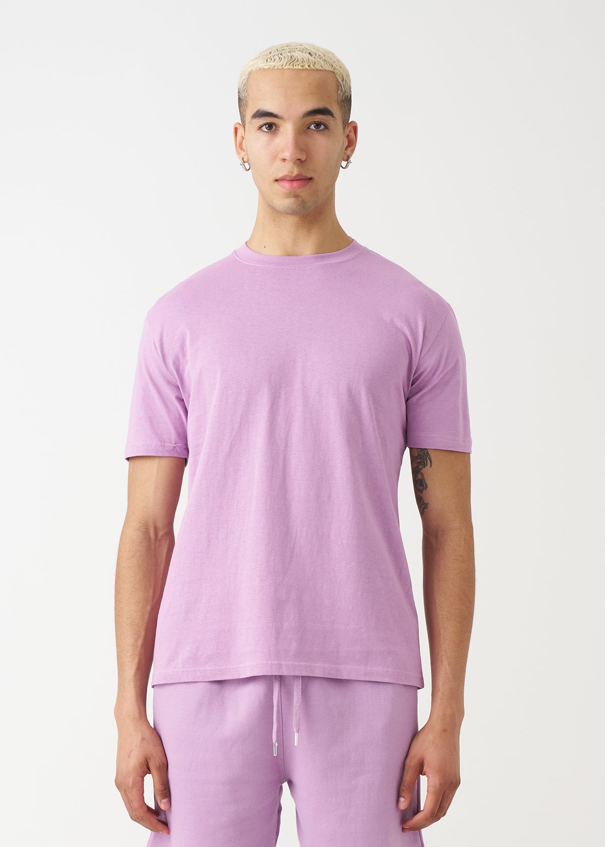 Lilac Combed Cotton T-Shirt