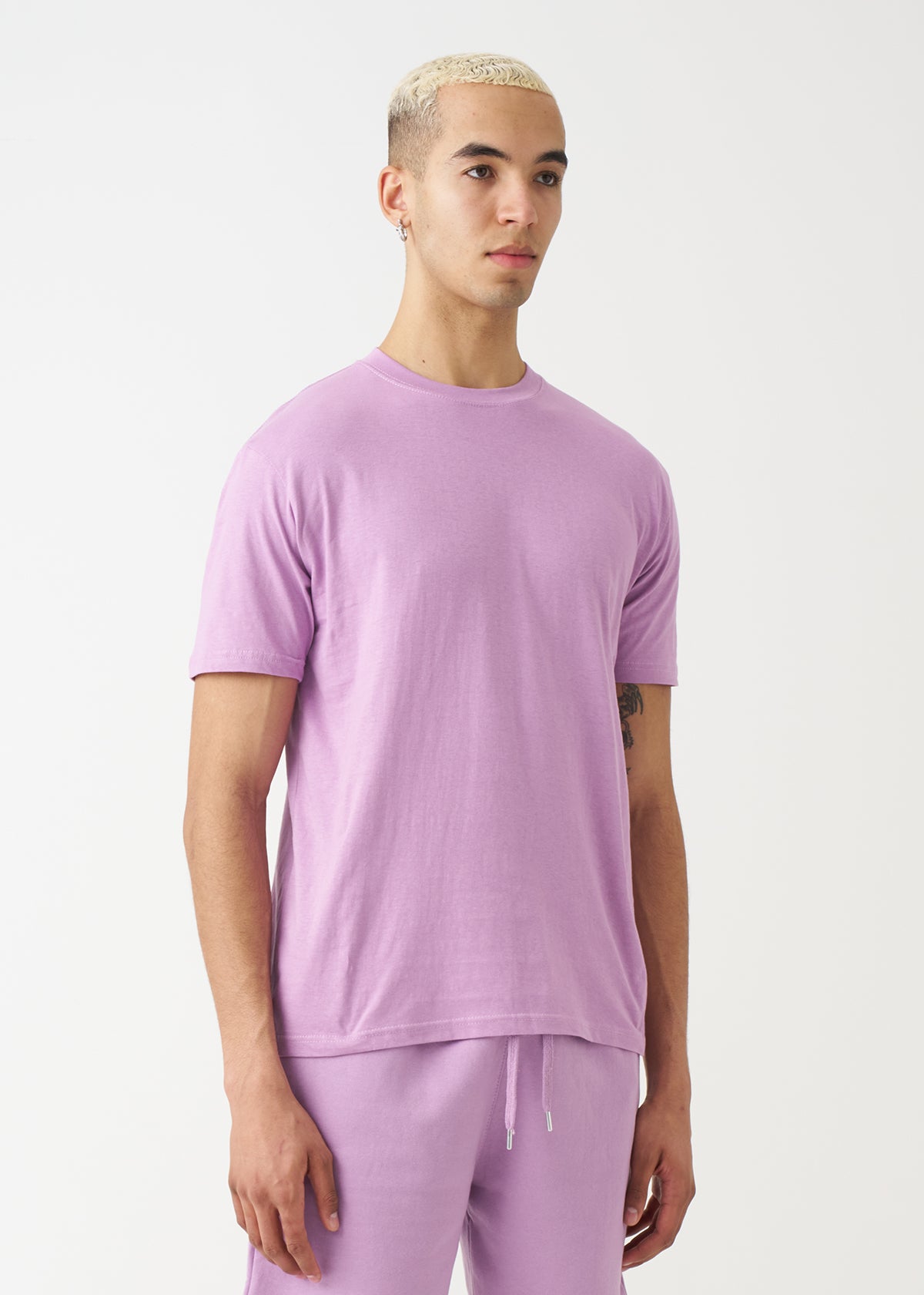 Lilac Combed Cotton T-Shirt