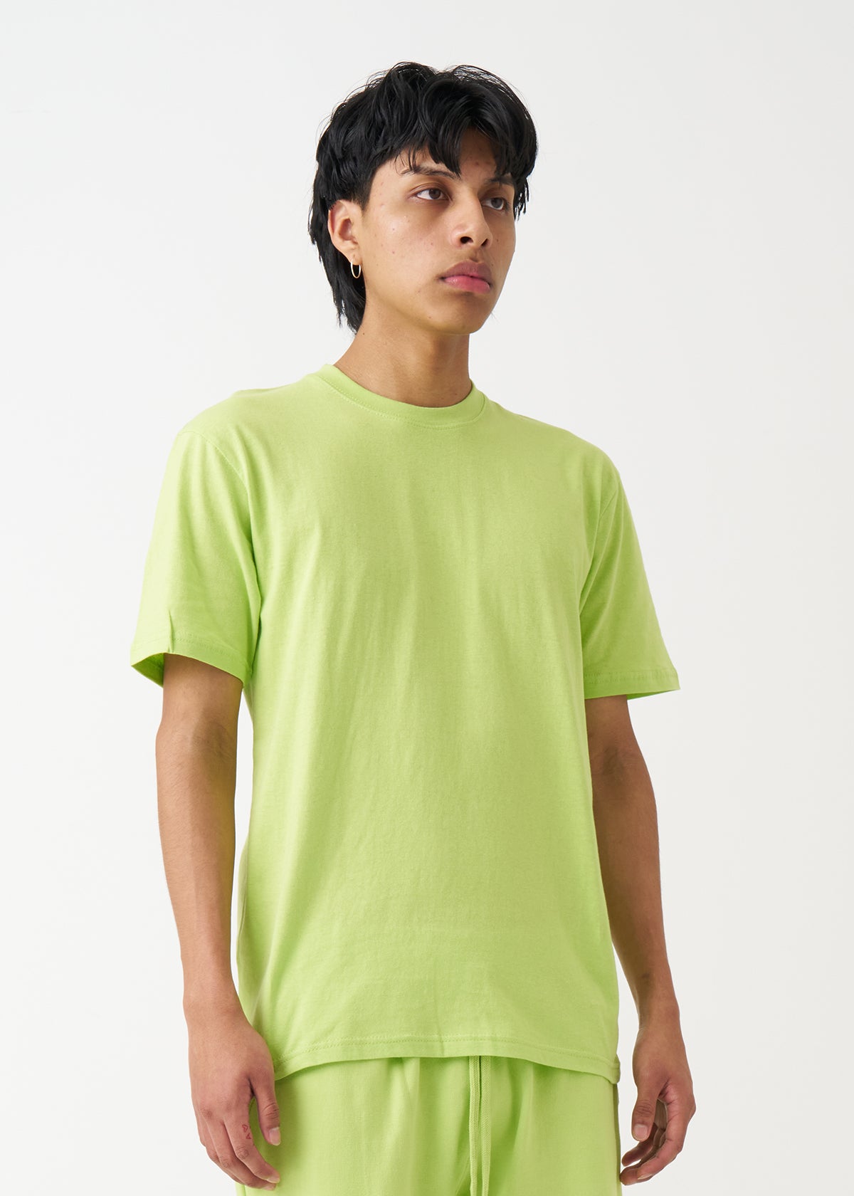 Neon Lime Combed Cotton T-Shirt