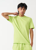 Neon Lime Combed Cotton T-Shirt