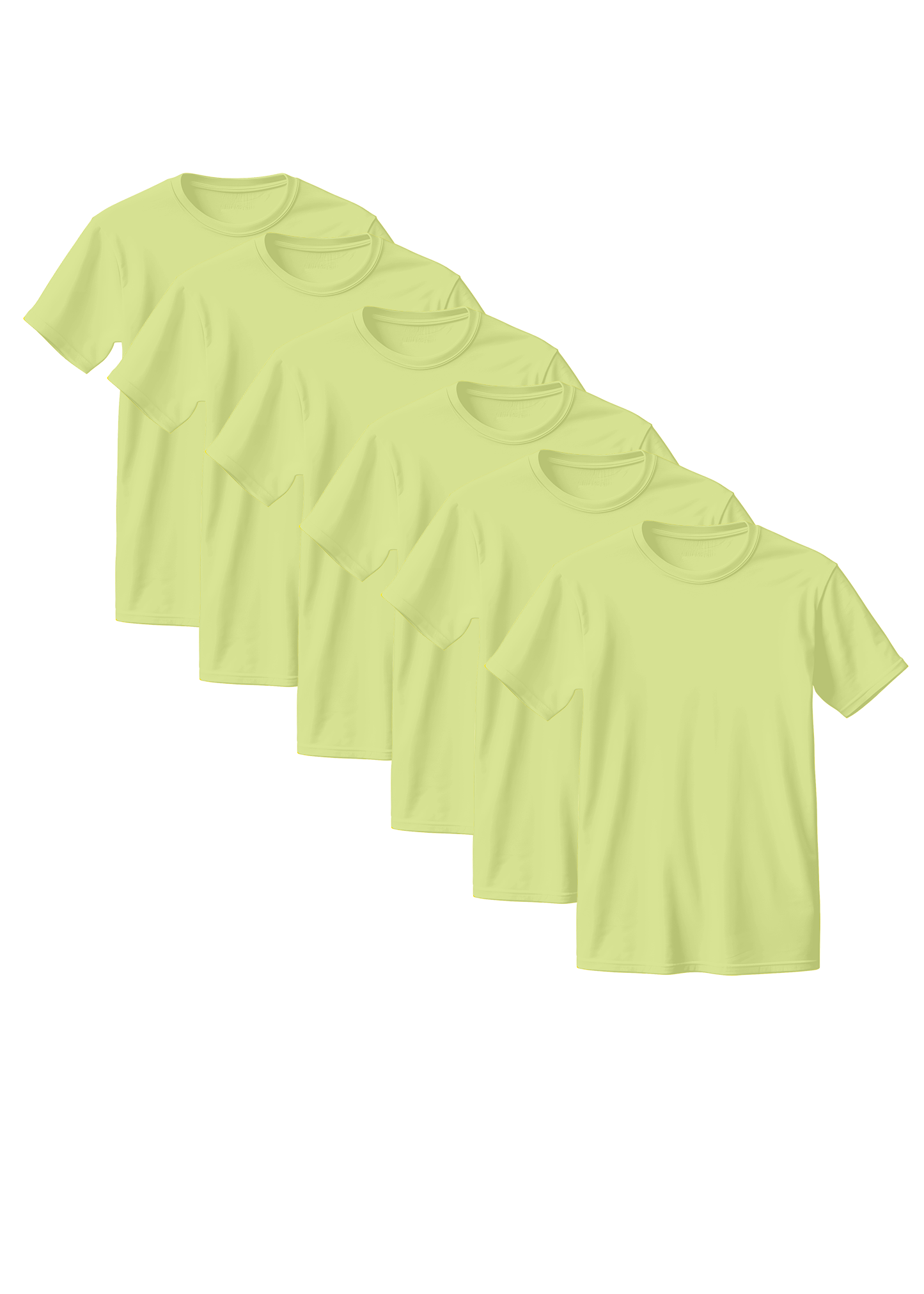Lime Combed Cotton T-Shirt 6-Pack