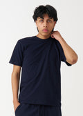 Navy Combed Cotton T-Shirt