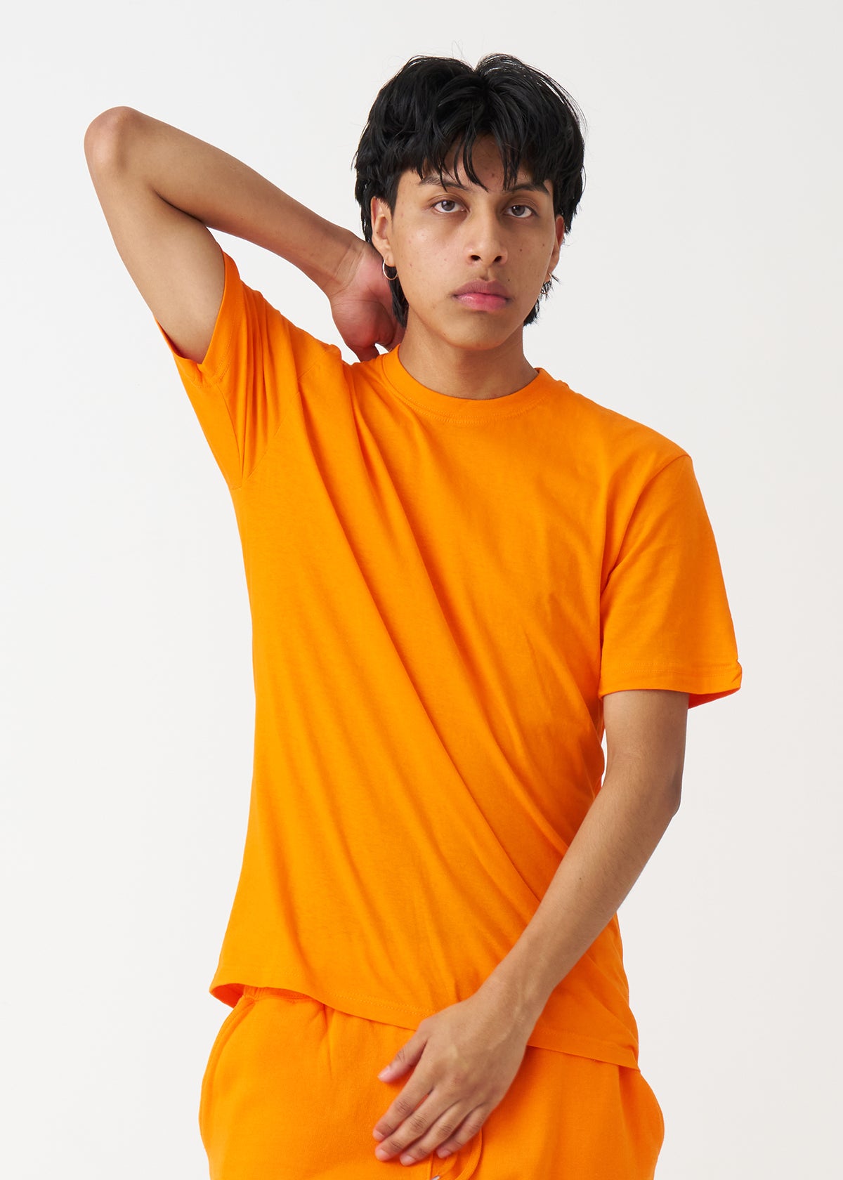 Orange Combed Cotton T-Shirt