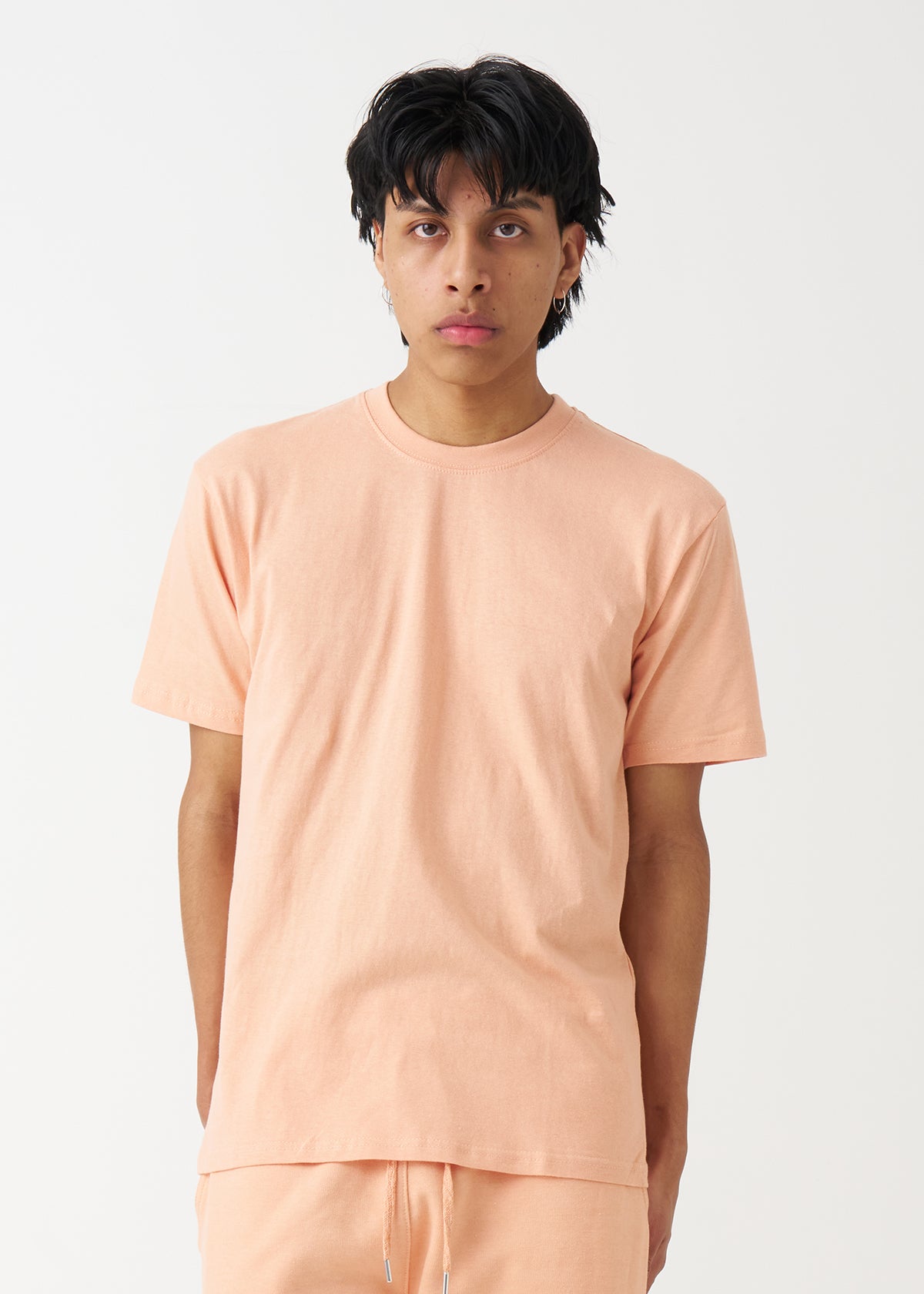 Peach Combed Cotton T-Shirt