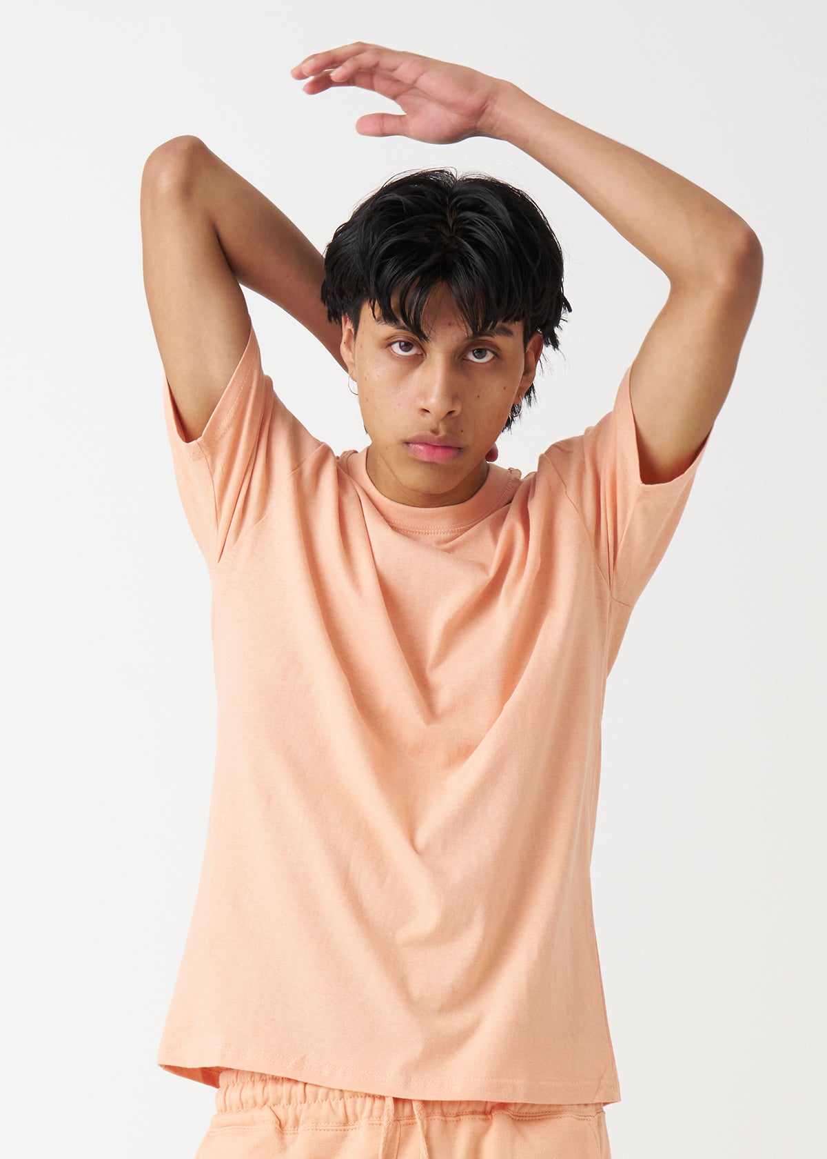 Peach Combed Cotton T-Shirt