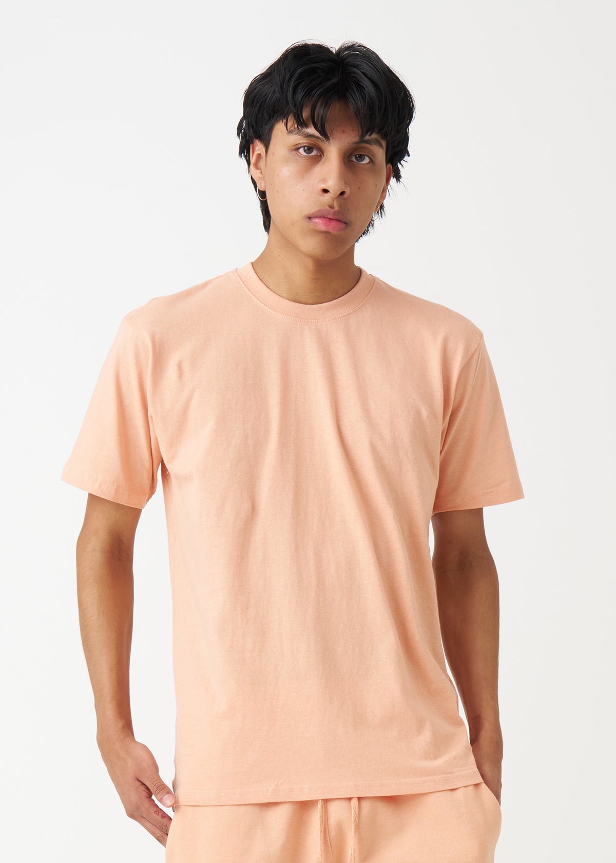 Peach Combed Cotton T-Shirt