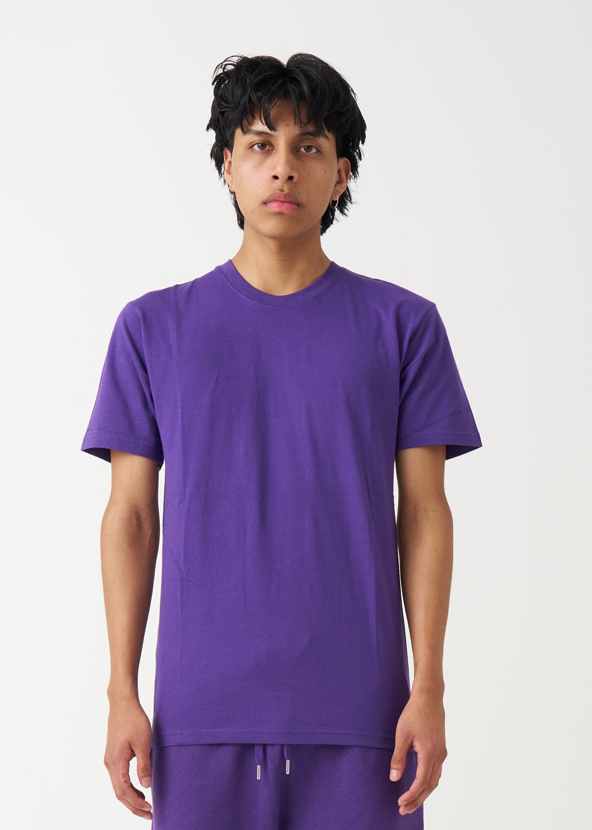 Purple Combed Cotton T-Shirt