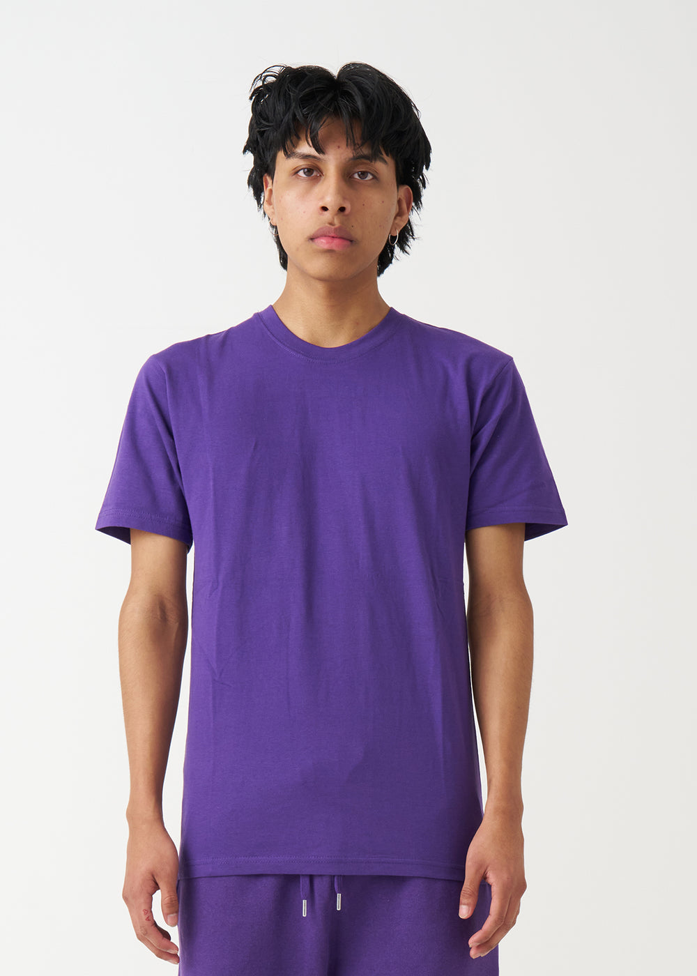 Purple Combed Cotton T-Shirt