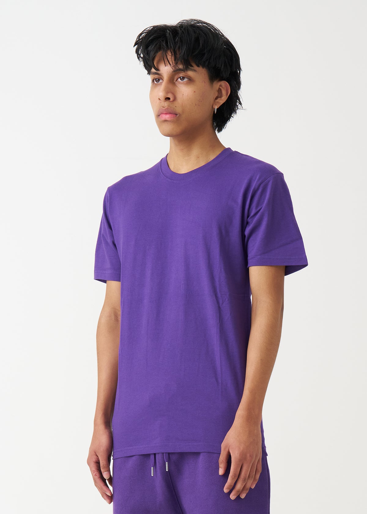 Purple Combed Cotton T-Shirt