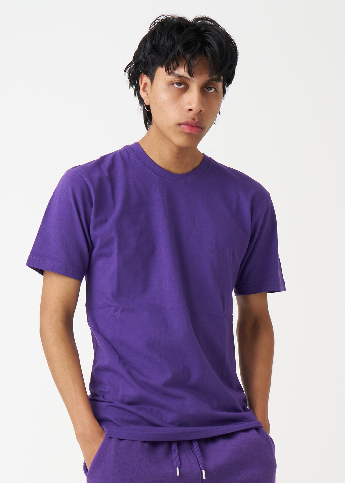 Purple Combed Cotton T-Shirt