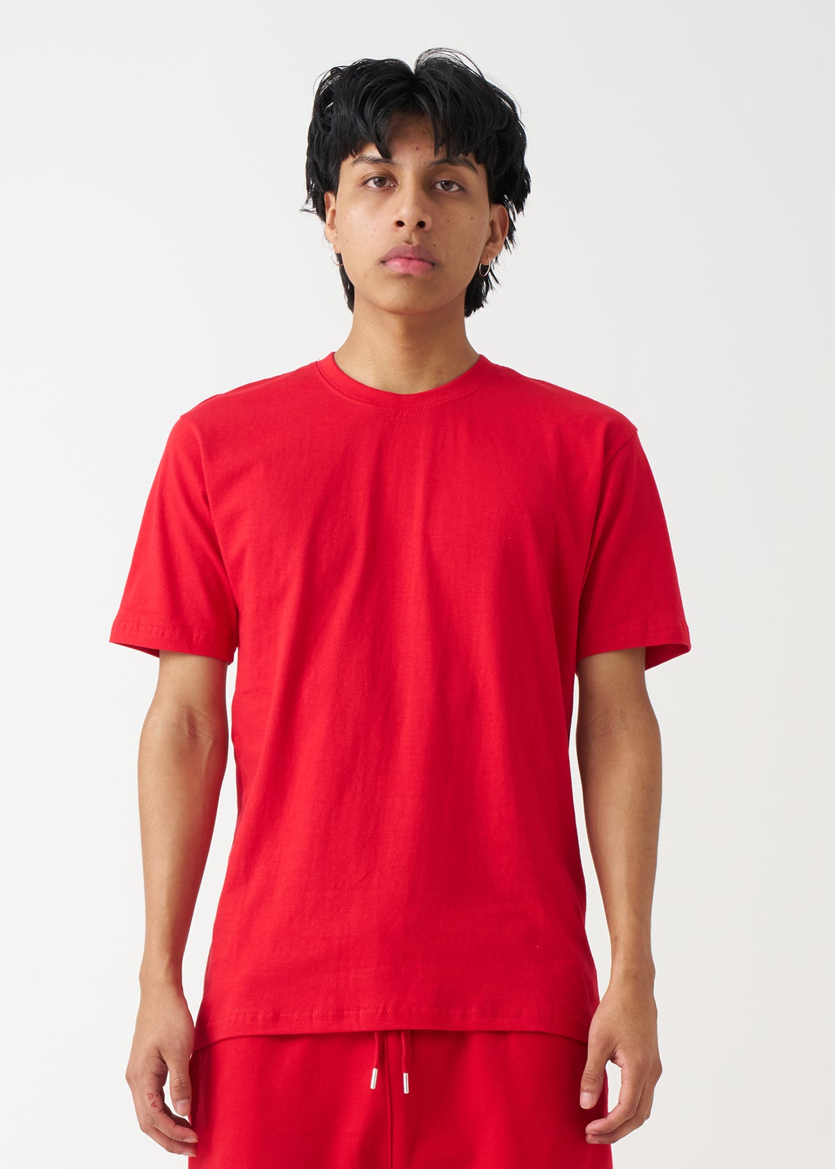 Red Combed Cotton T-Shirt