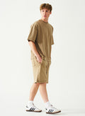 Acid Wash Oversized Drop Shoulder Garment Dyed Short Set