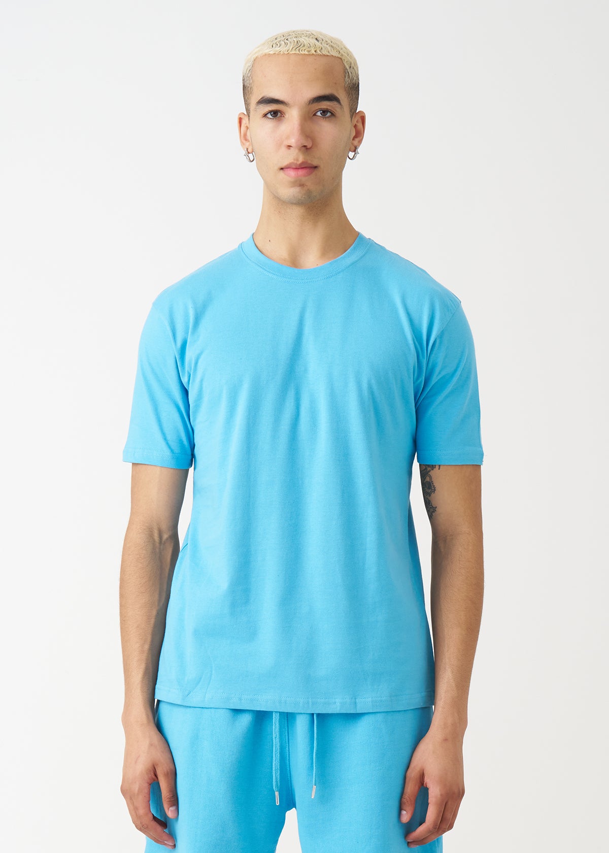 Sky Blue Combed Cotton T-Shirt