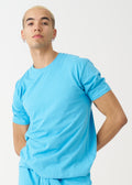 Sky Blue Combed Cotton T-Shirt