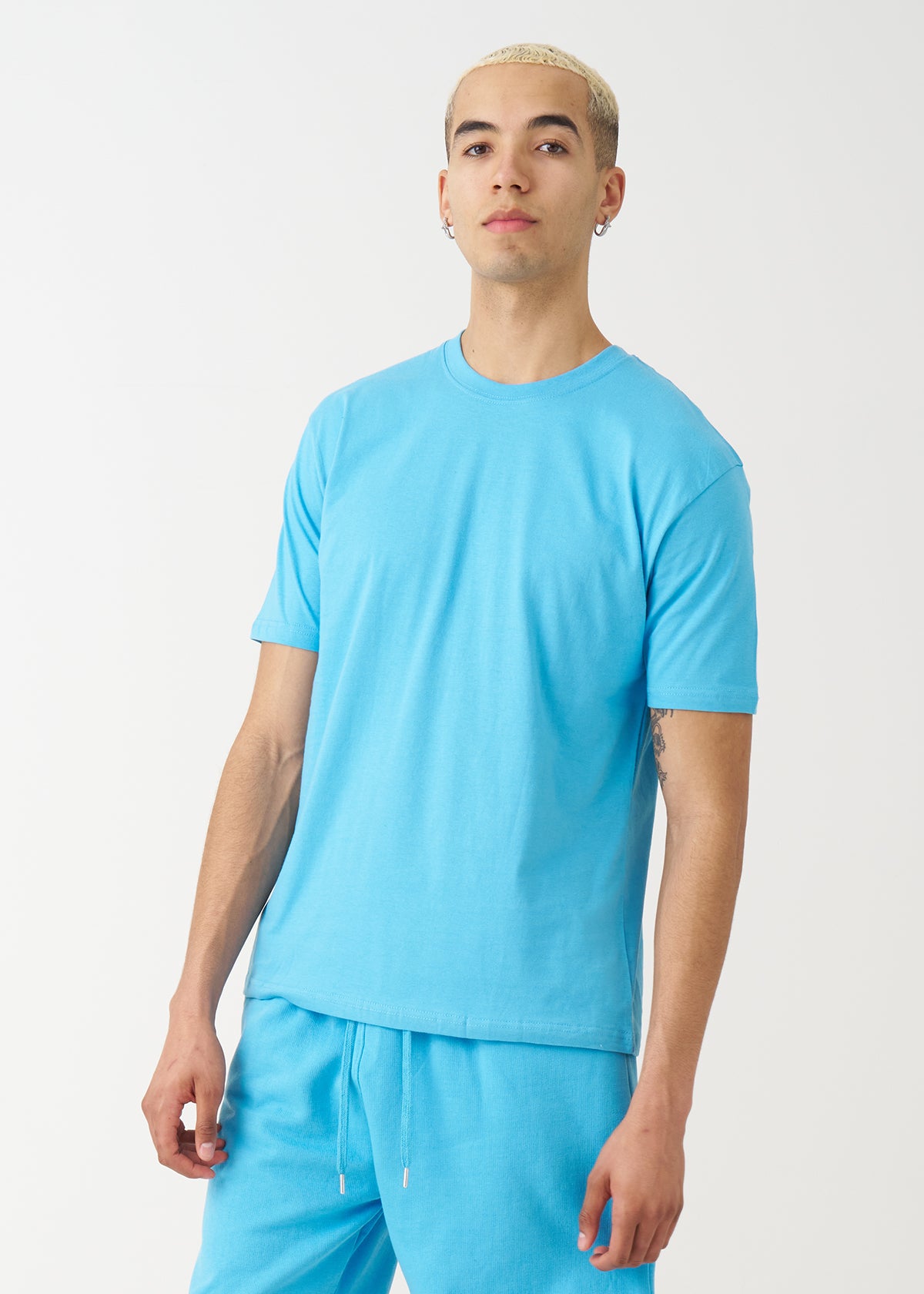 Sky Blue Combed Cotton T-Shirt