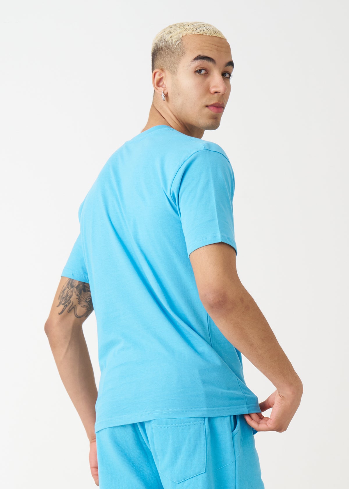 Sky Blue Combed Cotton T-Shirt