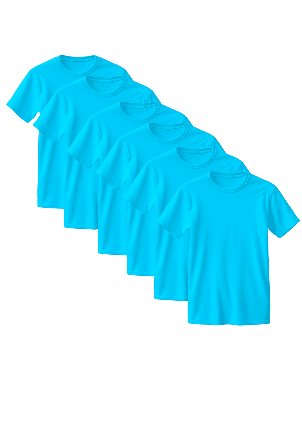 Sky Blue Combed Cotton T-Shirt 6-Pack