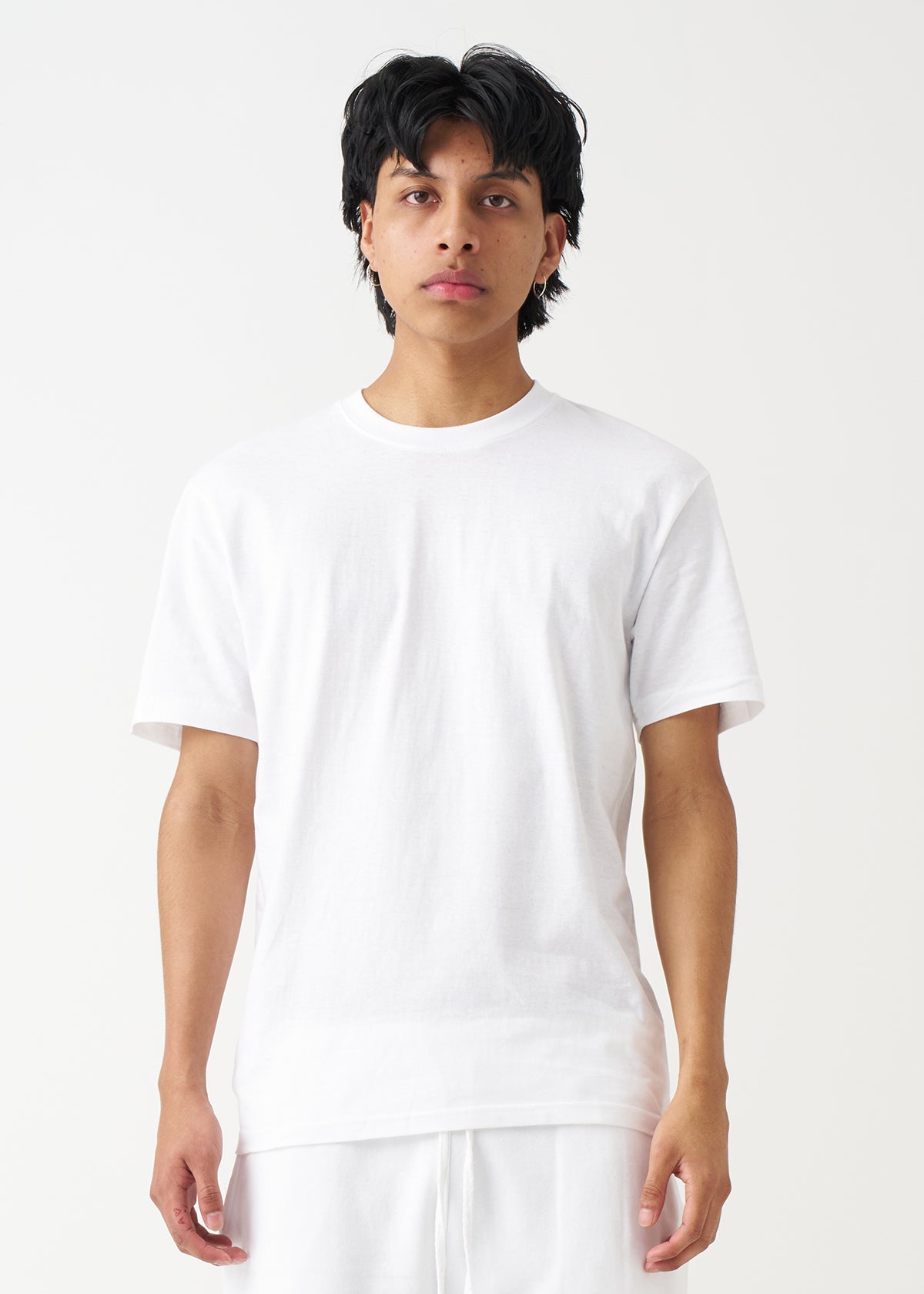 White Combed Cotton T-Shirt