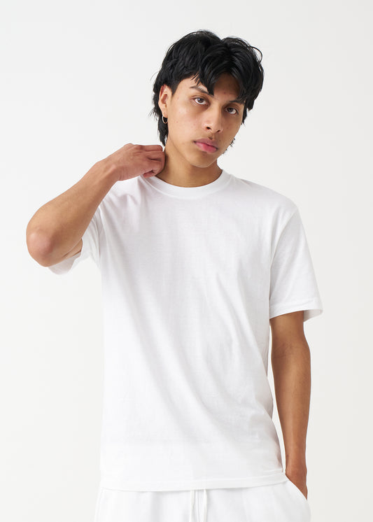 White Combed Cotton T-Shirt