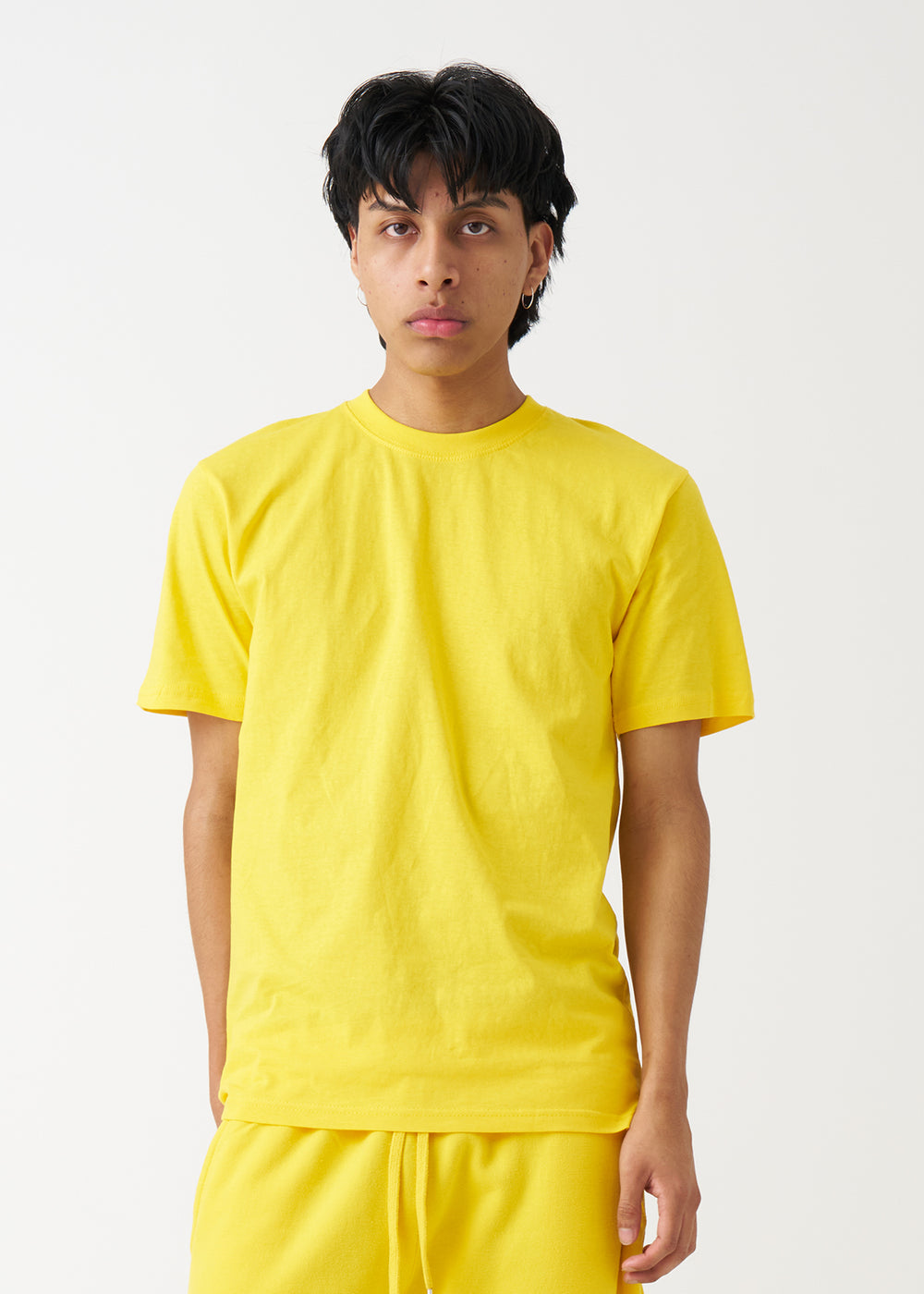 Yellow Combed Cotton T-Shirt