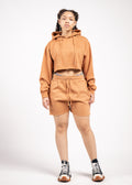 Crop Top Fleece Short Set