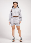 Crop Top Fleece Short Set