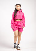 Crop Top Fleece Short Set