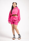 Crop Top Fleece Short Set