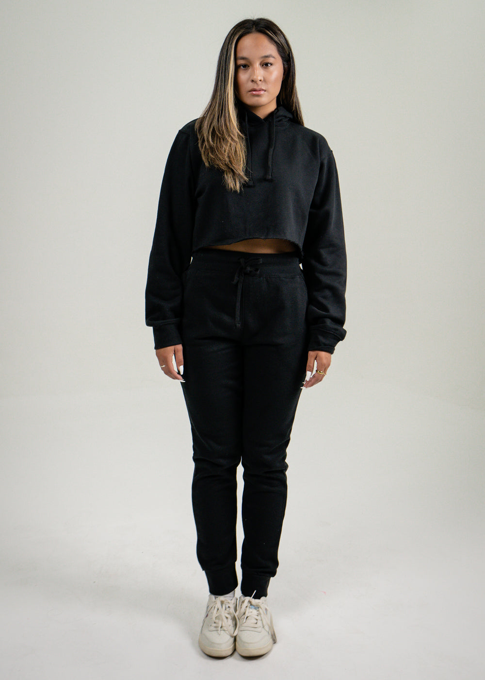 Black Crop Top SweatSuit