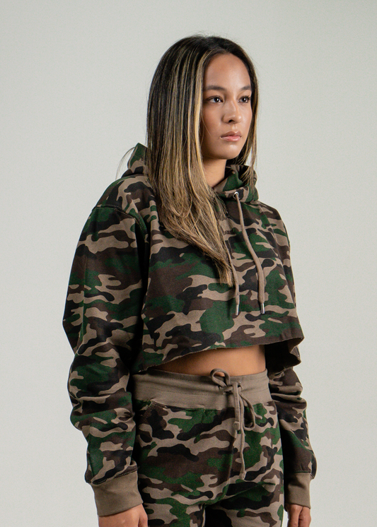 Camo Hooded Crop Top